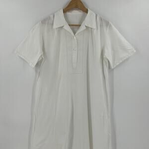 Antique French Nightgown Womens Size L White Cotton France Cottagecore 1910s